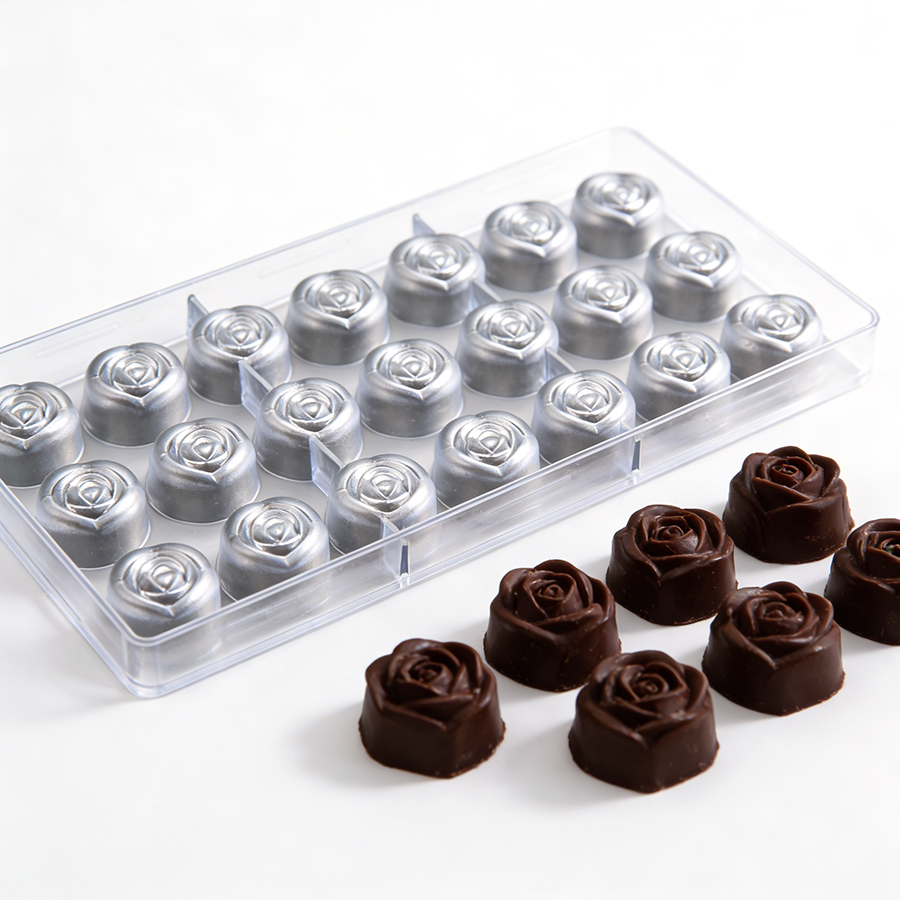 Bath Bomb Mold - Rose Shape Plastic Chocolate Mold -
