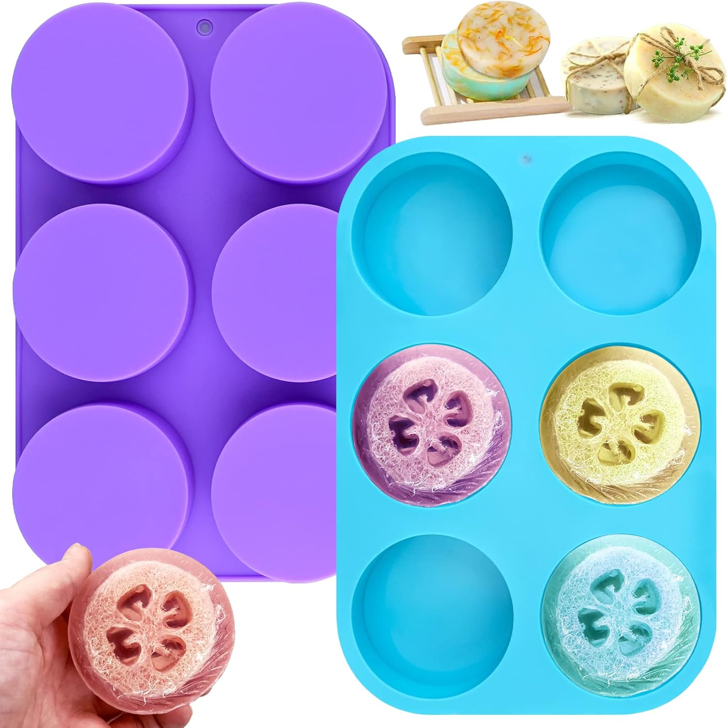 Bath Bomb Mold - 4oz Round Silicone Soap Molds 3.15''