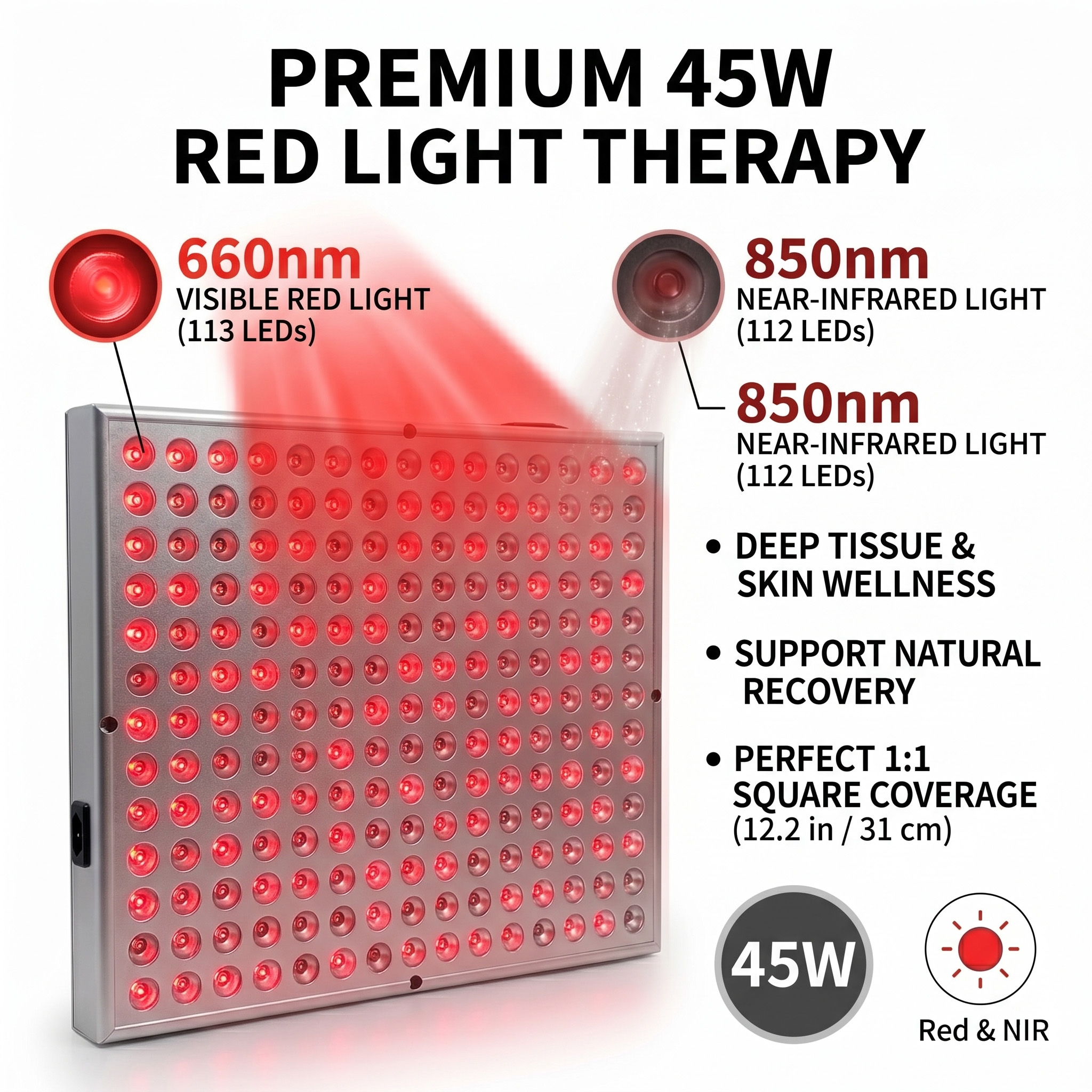 45W LED 660nm 850nm Red Near I - Spa Wellness Near reseña y precio