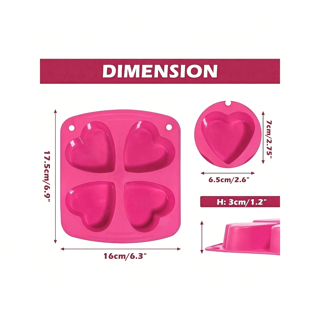 Silicone Mold with 4 Heart-Sha - Bath Bomb Mold reseña y precio