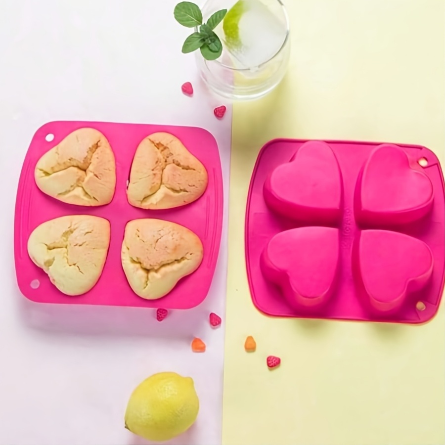 Silicone Mold with 4 Heart-Sha - Bath Bomb Mold reseña y precio