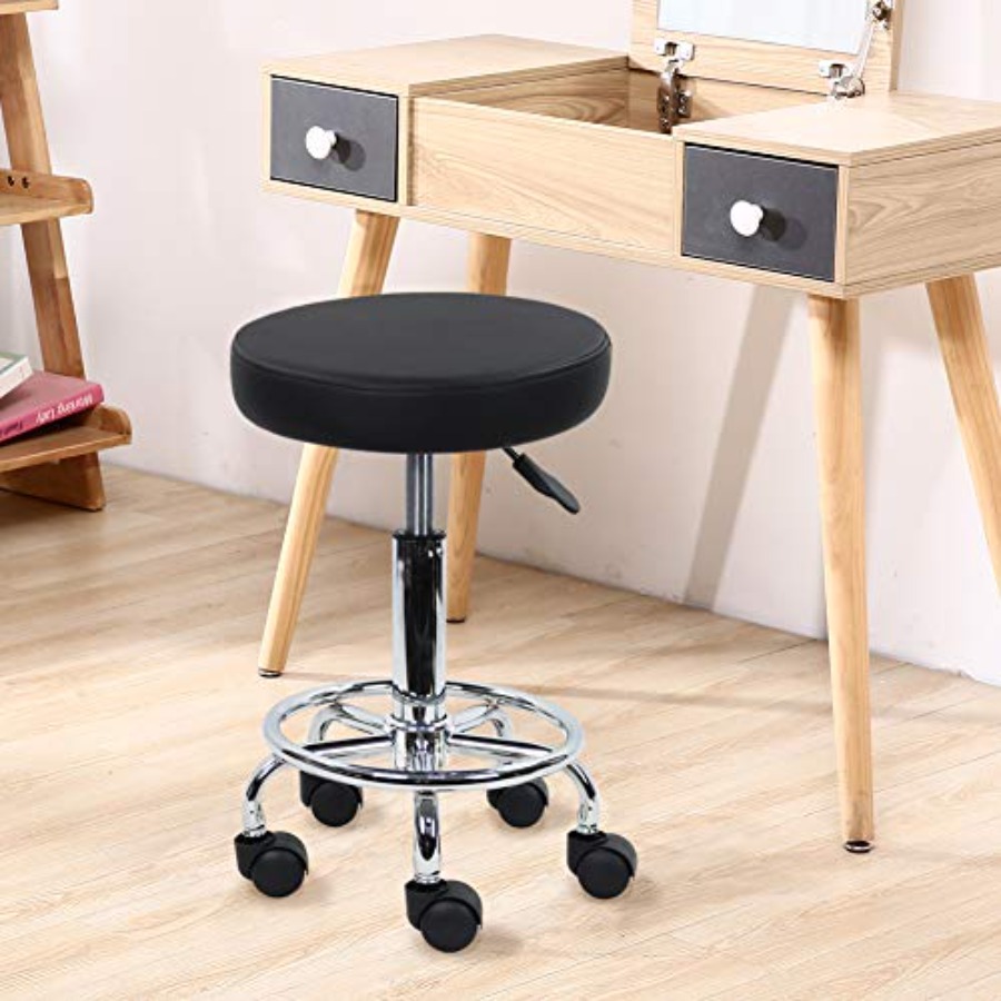 PU Leather Round Rolling Stool - Spa & Wellness Hotel Diament Ustroń Opinie reseña y precio