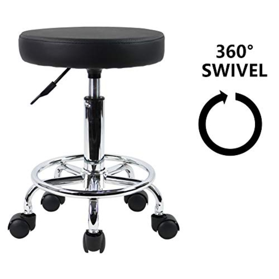 PU Leather Round Rolling Stool - Spa & Wellness Hotel Diament Ustroń Opinie reseña y precio