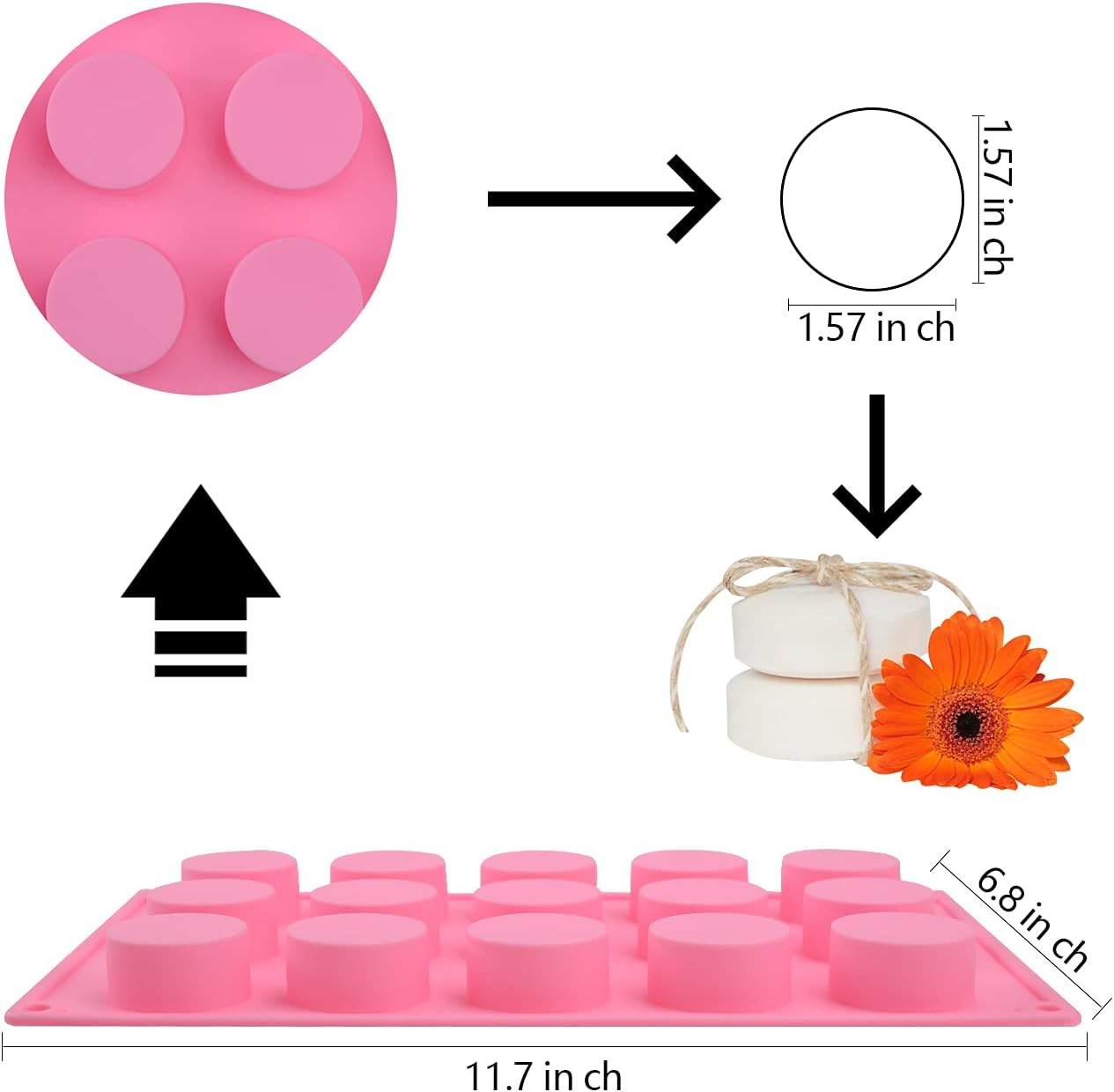 2 Pack Cylinder Silicone Soap  - Bath Bomb Mold reseña y precio